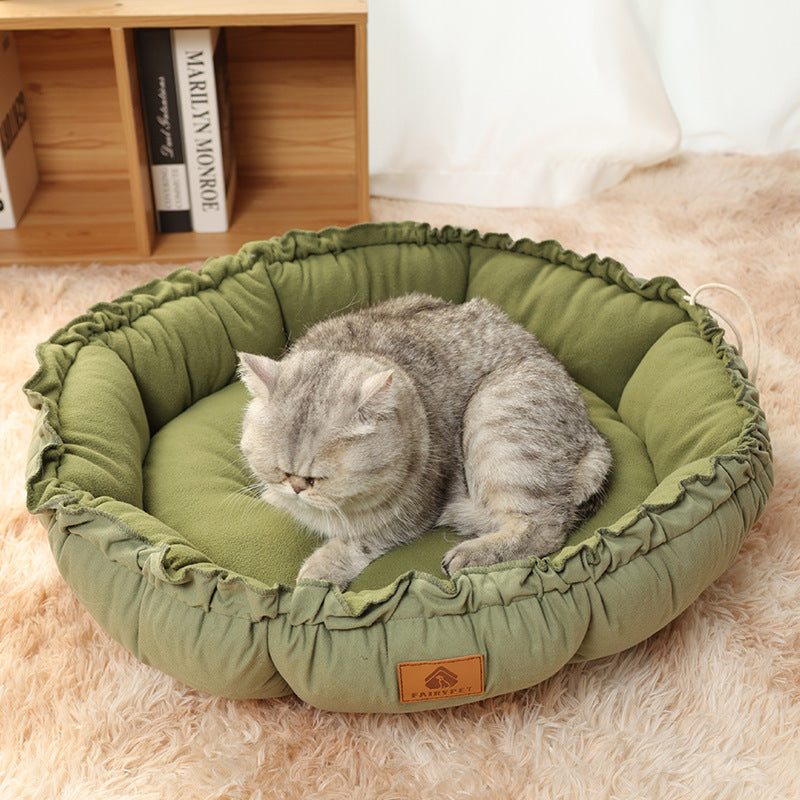 KFX-5191357 Reversible Donut Cat Bed for Indoor Cats – Versatile Dual-Use Design for Puppies and Kittens