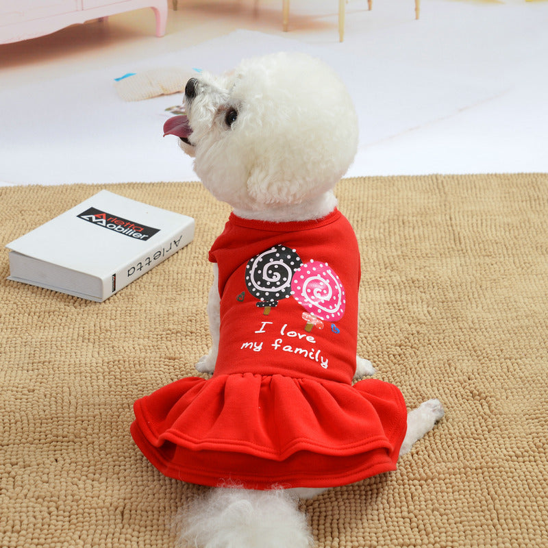 KFX-5192253 Casual Fleece Dog Dress in Princess Teddy Style for All Genders