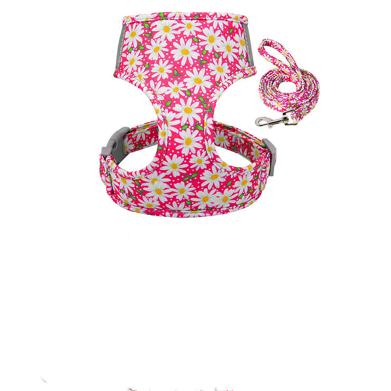 KFX-5193149 Adjustable Cloth Collar and Chest Strap for Pets - S/M/L Sizes Available