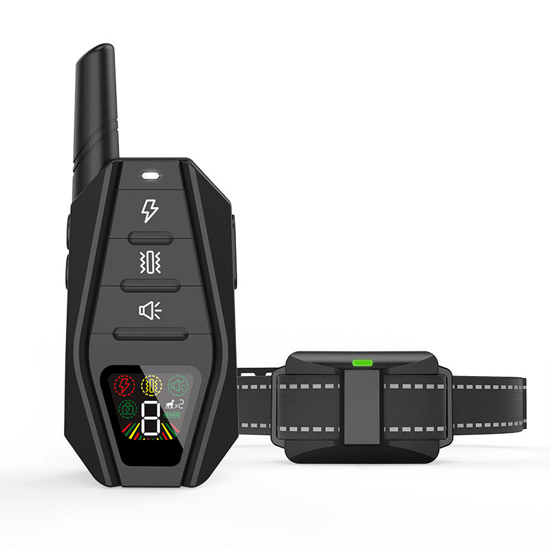 KFX-5194685 Smart Dog Trainer with Bark Stop Device, Reflective Webbing, and Charging Cable - Black, ABS Material