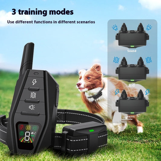 KFX-5194685 Smart Dog Trainer with Bark Stop Device, Reflective Webbing, and Charging Cable - Black, ABS Material