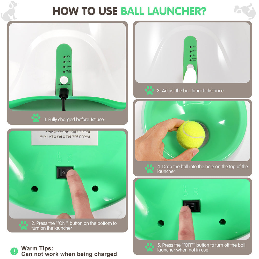 KFX-5197117 Automatic Ball Launcher for Dogs - Adjustable Distance Outdoor Fetch Toy