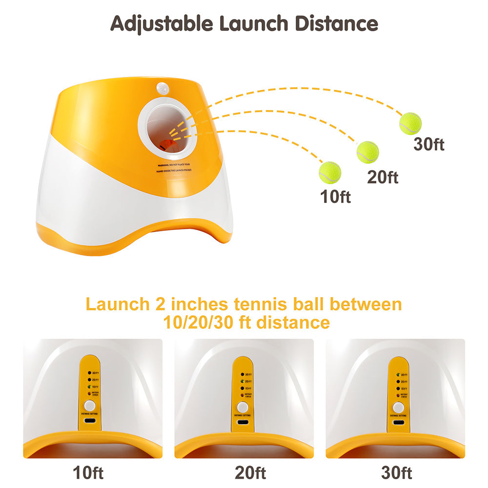 KFX-5197117 Automatic Ball Launcher for Dogs - Adjustable Distance Outdoor Fetch Toy