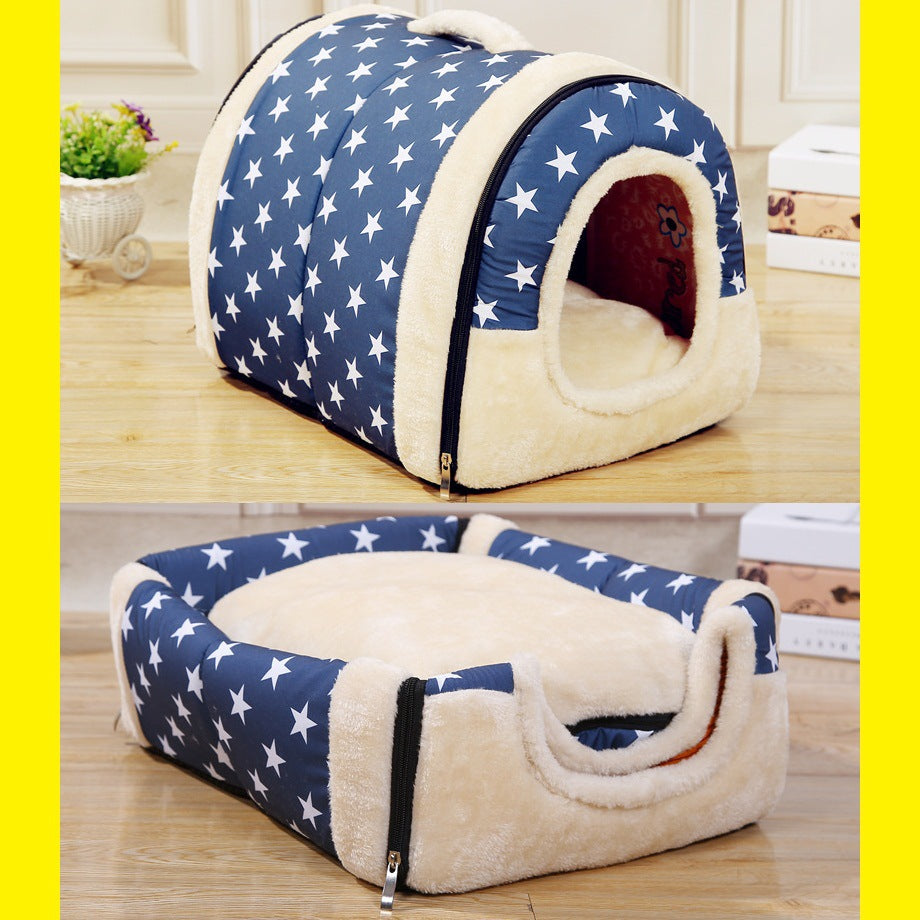 KFX-5197885 Portable Removable and Washable Dual-Purpose Pet Nest with Handle and Anti-Slip Design