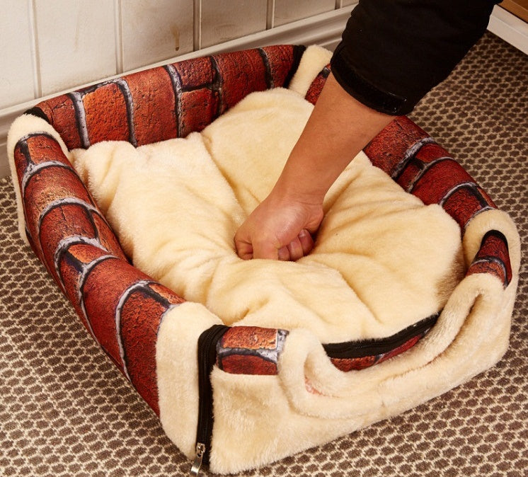 KFX-5197885 Portable Removable and Washable Dual-Purpose Pet Nest with Handle and Anti-Slip Design