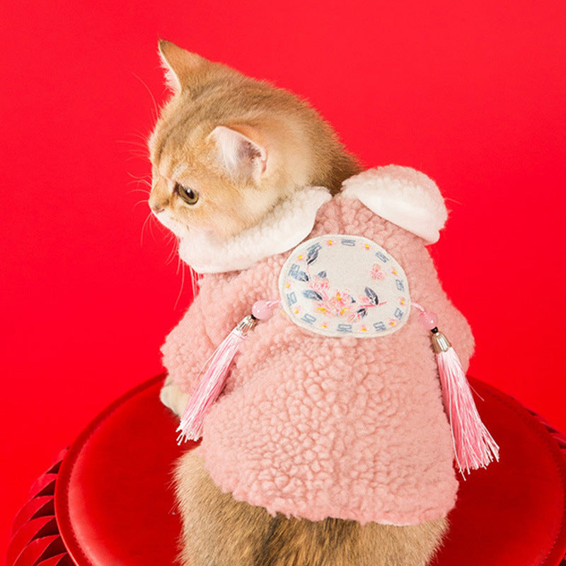 KFX-5198397 Festive Lamb Wool Tang Suit for Pets – Warmth for Every Occasion