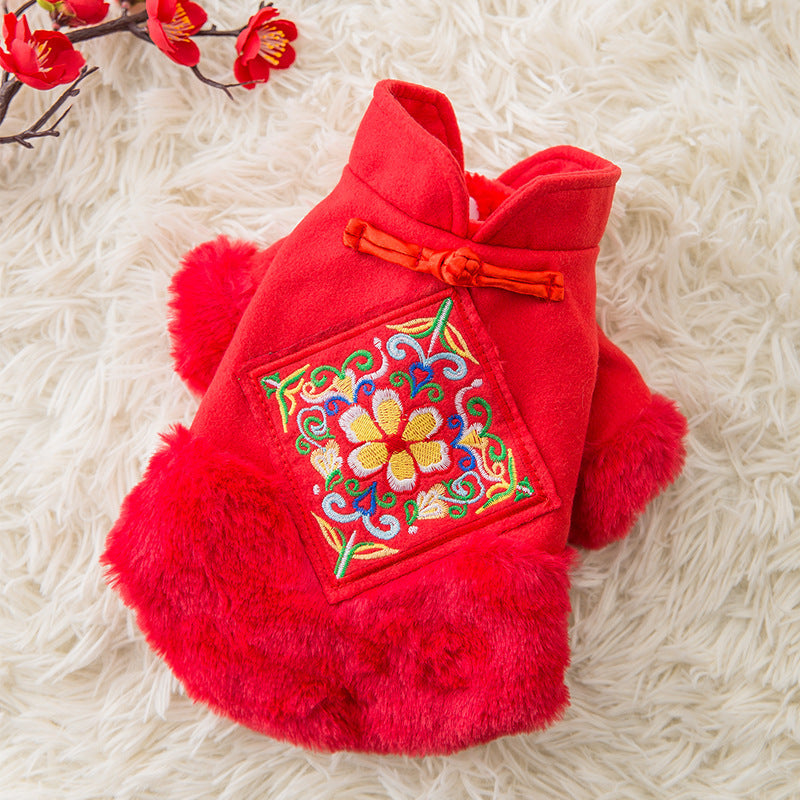 KFX-5198397 Festive Lamb Wool Tang Suit for Pets – Warmth for Every Occasion