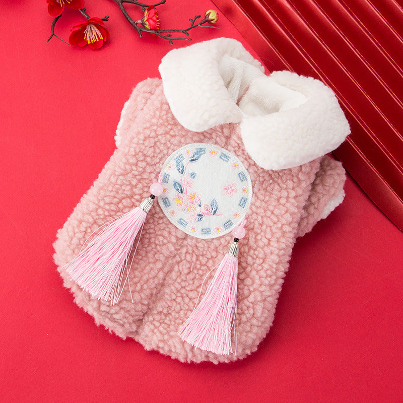 KFX-5198397 Festive Lamb Wool Tang Suit for Pets – Warmth for Every Occasion