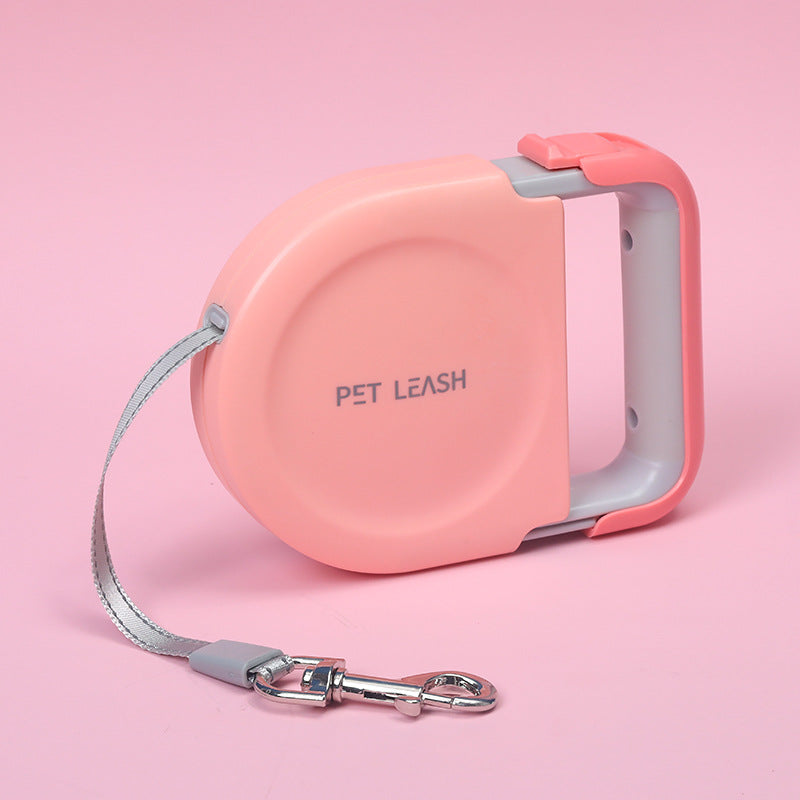 KFX-5199421 5m Retractable Pet Leash with ABS Handle - Scalable, Available in Blue, White, Green, Pink