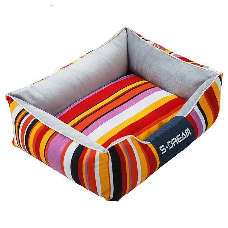 KFX-5199677 Cozy Cotton Pet House for Cats and Dogs - Waterproof Design in Sky Blue or Bright Yellow