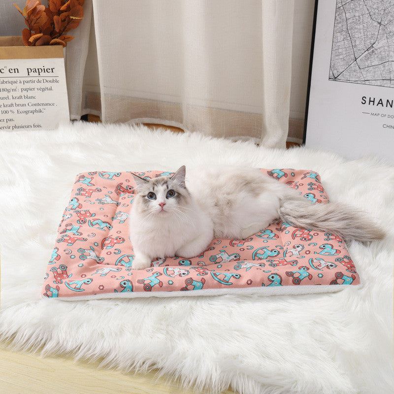 KFX-5201469 Thick Cotton and Linen Lamb Wool Dog Mattress - Non-Sticky Hair, Easy to Wash, Multiple Sizes Available