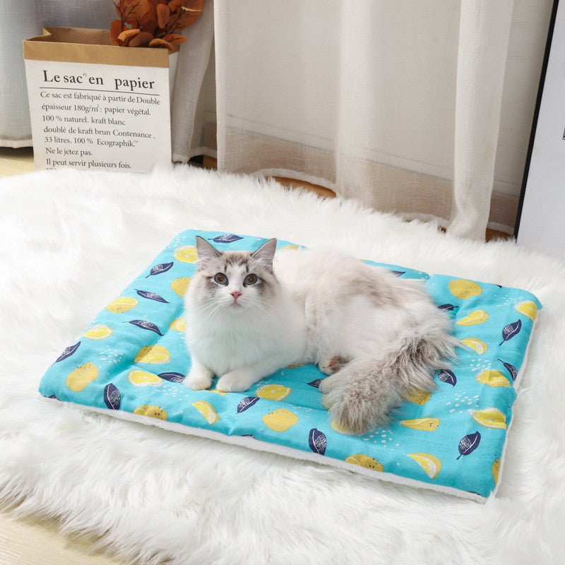 KFX-5201469 Thick Cotton and Linen Lamb Wool Dog Mattress - Non-Sticky Hair, Easy to Wash, Multiple Sizes Available