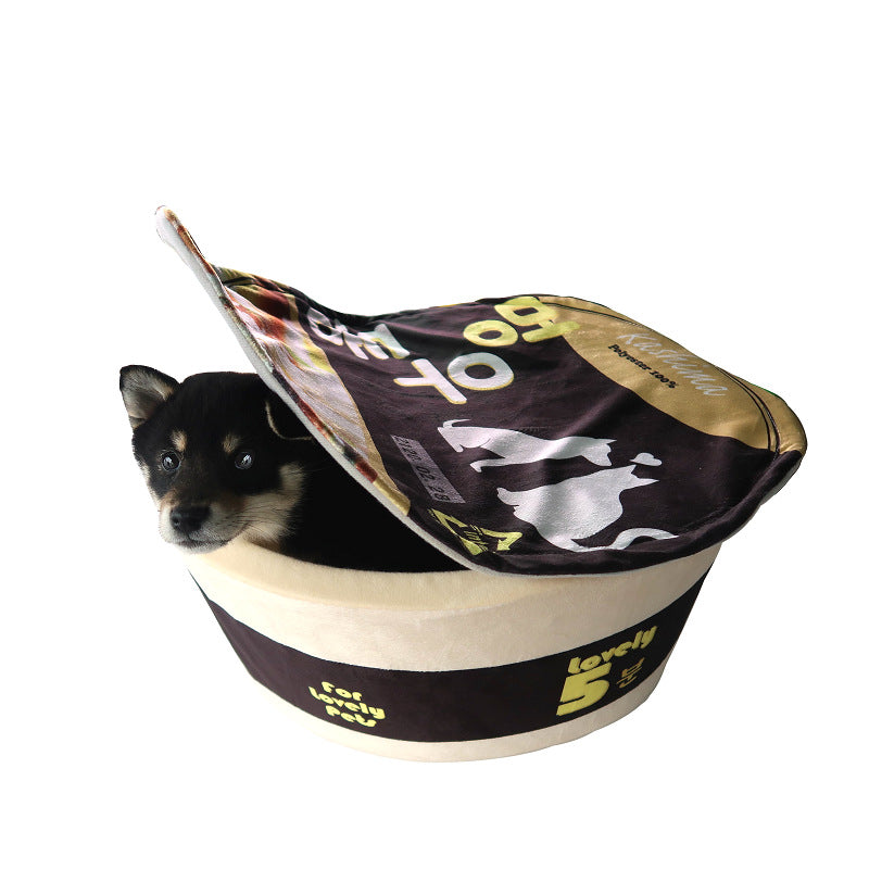 KFX-5203645 Cute Shiba Inu Design Soft Cloth Instant Noodle Dog Bed for Cats and Small Dogs