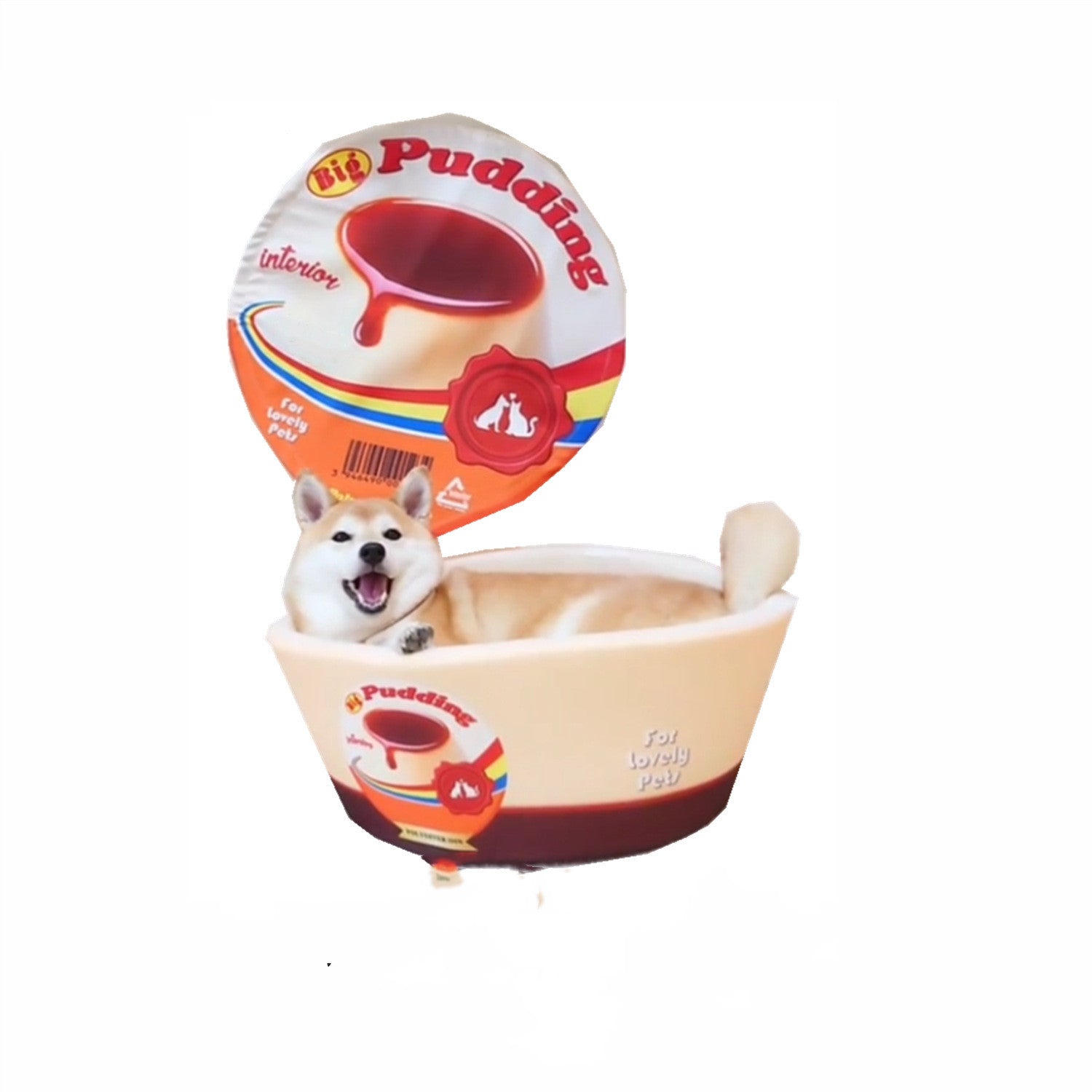 KFX-5203645 Cute Shiba Inu Design Soft Cloth Instant Noodle Dog Bed for Cats and Small Dogs