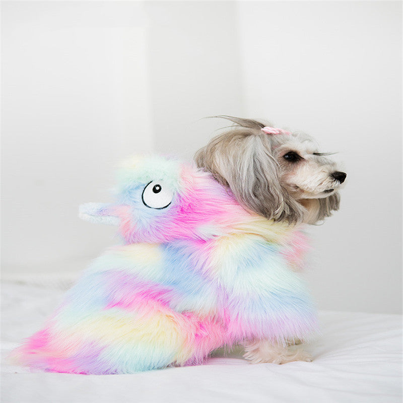 KFX-5203773 Rainbow Little Monster Winter Jacket for Pets - Cozy Cotton/Polyester, Available in XS to XL