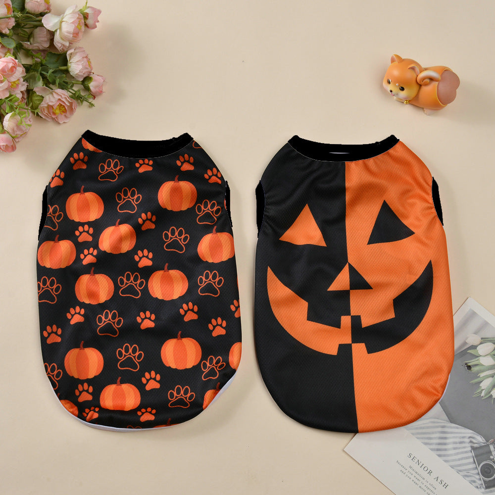 KFX-5205181 Halloween-Themed Pet Costumes for Dogs and Cats in Pumpkin Designs - Multiple Sizes Available