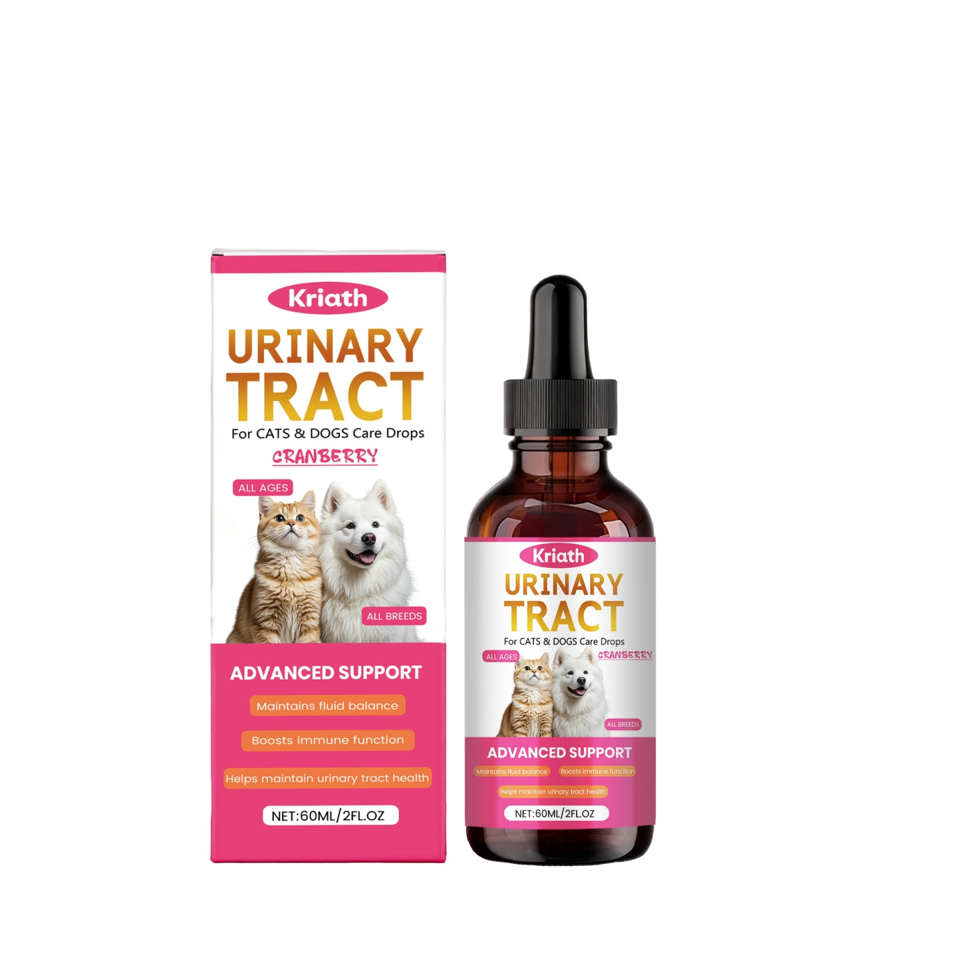 KFX-5205437 Urinary Care Drops for Cats and Dogs - Supports Healthy Bladder Function with Cranberry & D-Mannose