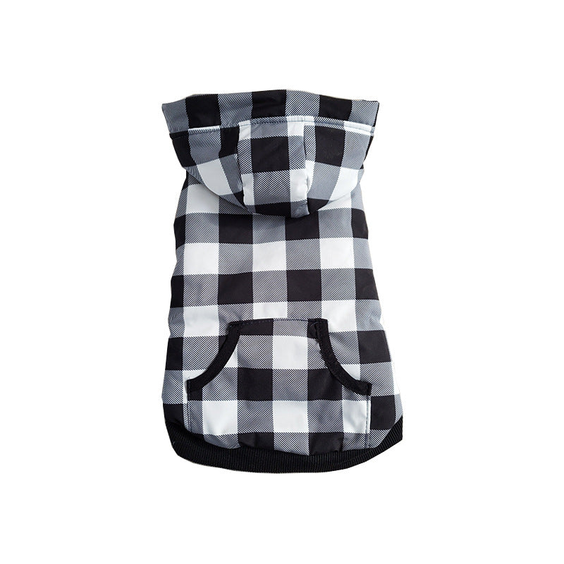 KFX-5205949 Cozy Plaid Waterproof Pet Jacket for Small Dogs – Windproof and Warm for Autumn and Winter