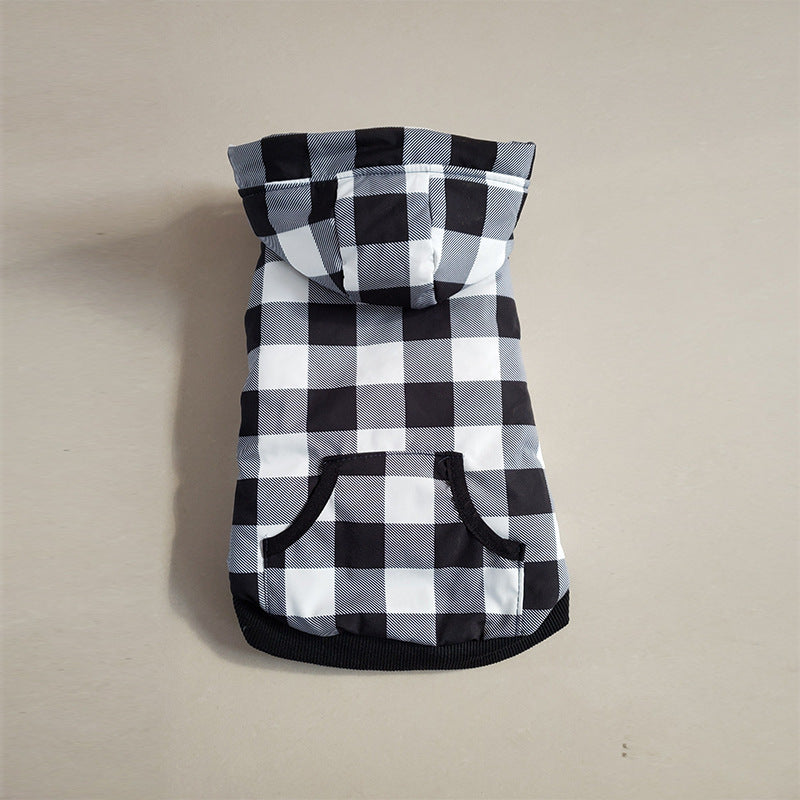 KFX-5205949 Cozy Plaid Waterproof Pet Jacket for Small Dogs – Windproof and Warm for Autumn and Winter