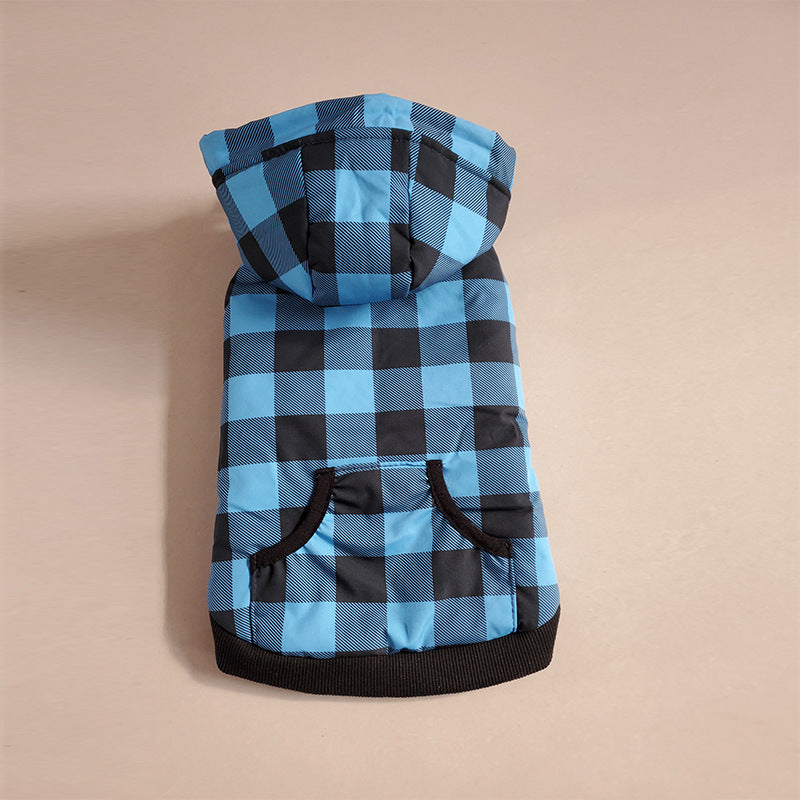 KFX-5205949 Cozy Plaid Waterproof Pet Jacket for Small Dogs – Windproof and Warm for Autumn and Winter