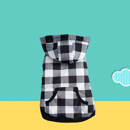 KFX-5205949 Cozy Plaid Waterproof Pet Jacket for Small Dogs – Windproof and Warm for Autumn and Winter