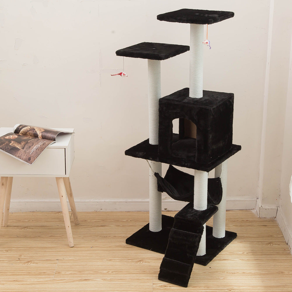 KFX-5206973 Light Gray Cat Climbing Frame with Soft Wool Cloth, Multi-Color Options, 125cm Height