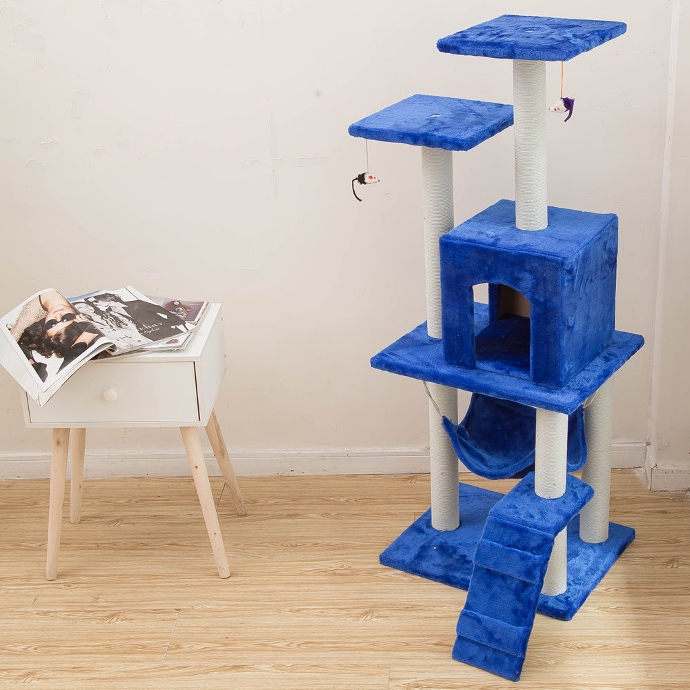 KFX-5206973 Light Gray Cat Climbing Frame with Soft Wool Cloth, Multi-Color Options, 125cm Height
