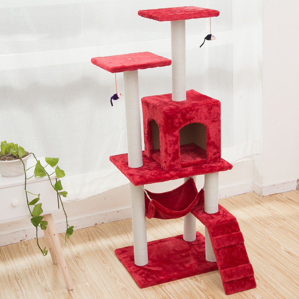 KFX-5206973 Light Gray Cat Climbing Frame with Soft Wool Cloth, Multi-Color Options, 125cm Height
