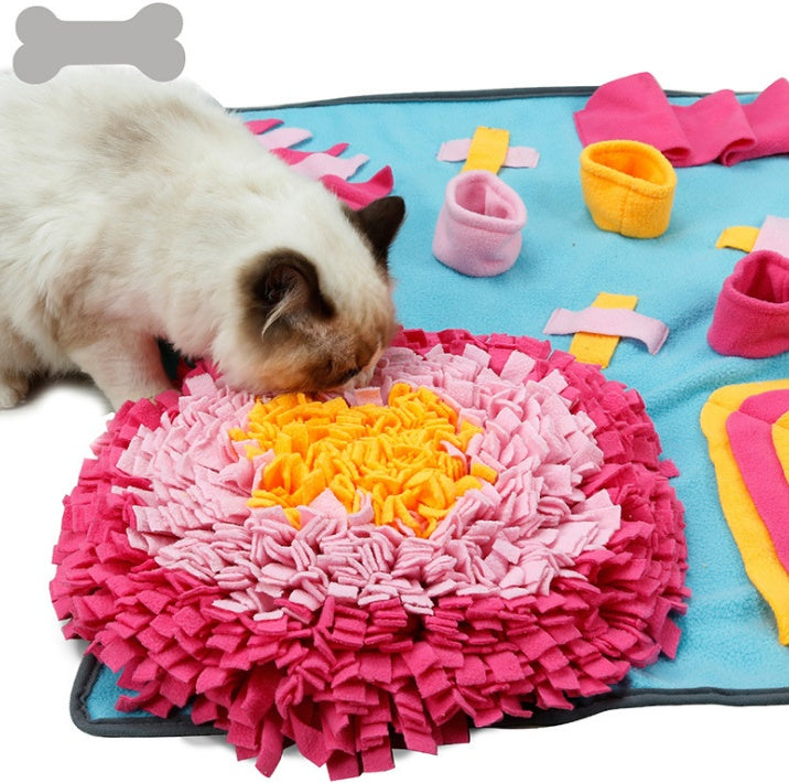 KFX-5207229 Interactive Pet Snuffle Mat for Dogs and Cats - Soft Fleece Feeding & Foraging Activity Blanket