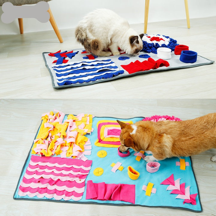 KFX-5207229 Interactive Pet Snuffle Mat for Dogs and Cats - Soft Fleece Feeding & Foraging Activity Blanket