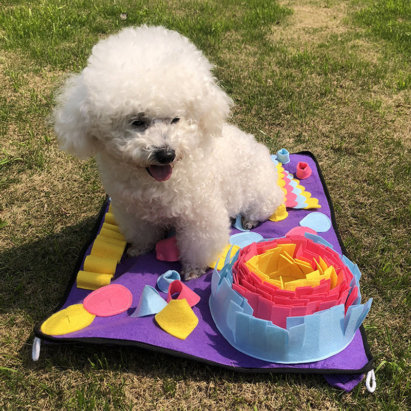 KFX-5207229 Interactive Pet Snuffle Mat for Dogs and Cats - Soft Fleece Feeding & Foraging Activity Blanket