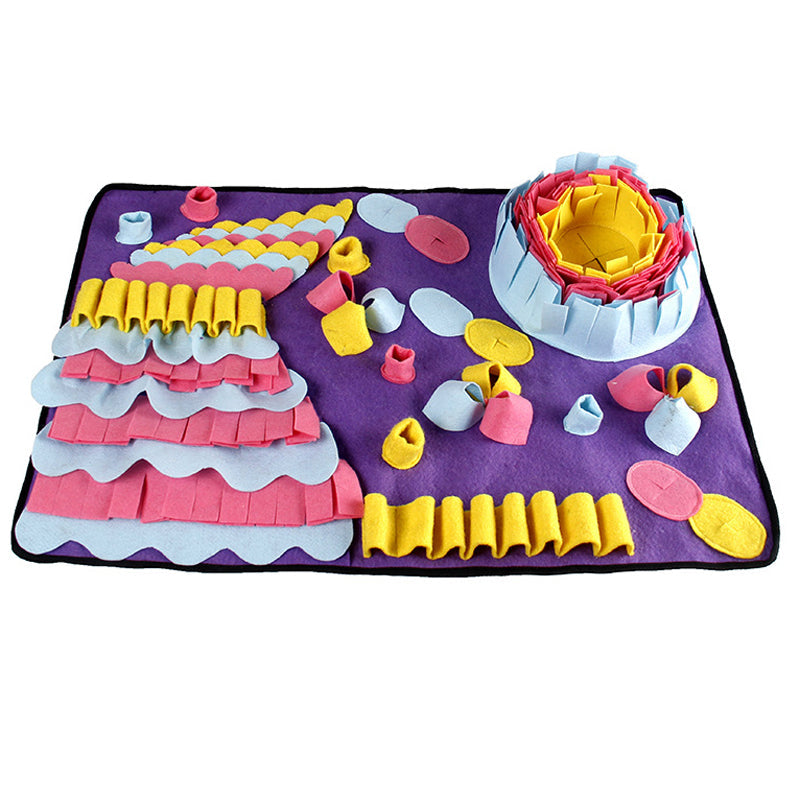 KFX-5207229 Interactive Pet Snuffle Mat for Dogs and Cats - Soft Fleece Feeding & Foraging Activity Blanket