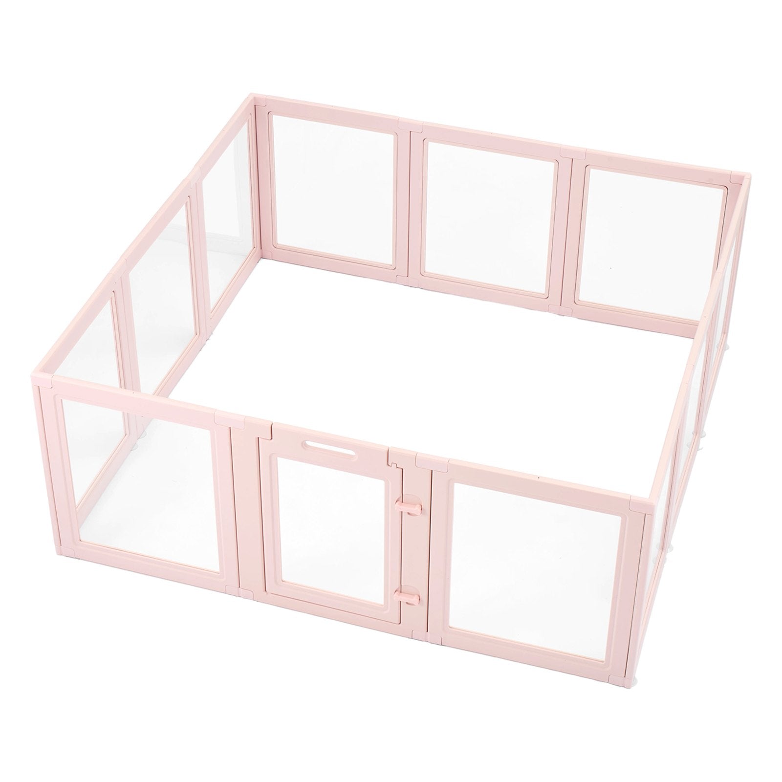KFX-5209021 Transparent Whelping Box with Window for Large Dogs - Easy Assembly Playpen 60x59x23 In