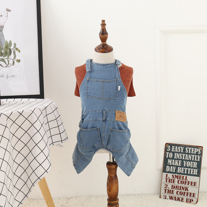 KFX-5209533 Casual Cotton Dog Jeans for Small Breeds - Teddy and Bichon Styles