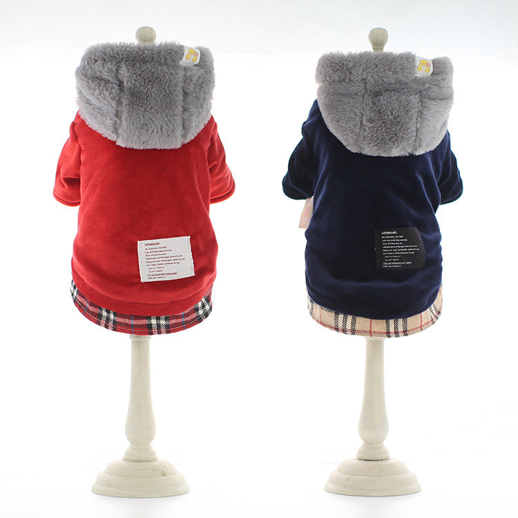 KFX-5209789 Velvet Cotton Bichon Dog Coat for Spring, Autumn, and Winter - Casual Four-Legged Style