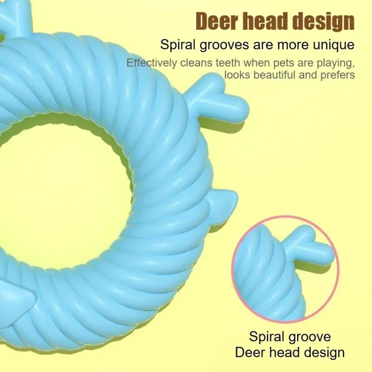 KFX-5212605 Interactive Dog Teething Plush Toy - Chew and Teeth Cleaning Deer Shape for Small to Large Dogs