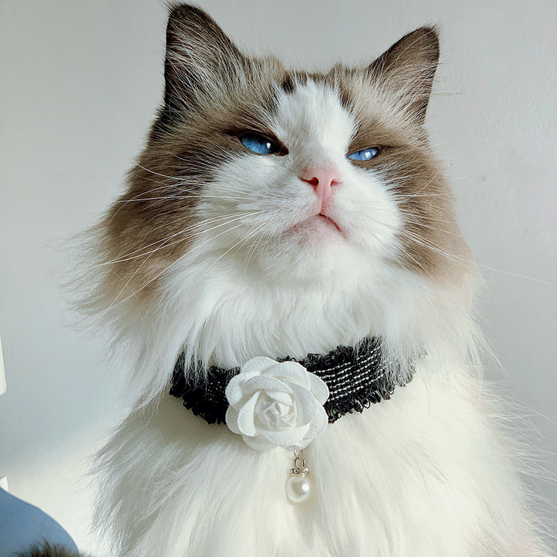 KFX-5213117 Stylish Magnolia Flower Fragrance Collar Accessory for Cats and Dogs