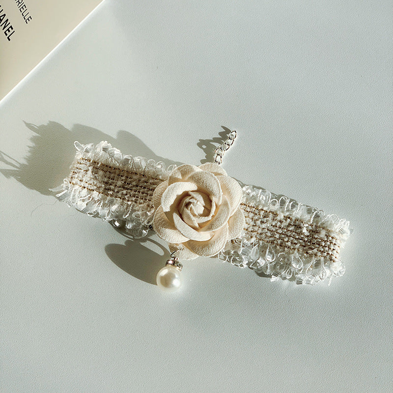 KFX-5213117 Stylish Magnolia Flower Fragrance Collar Accessory for Cats and Dogs