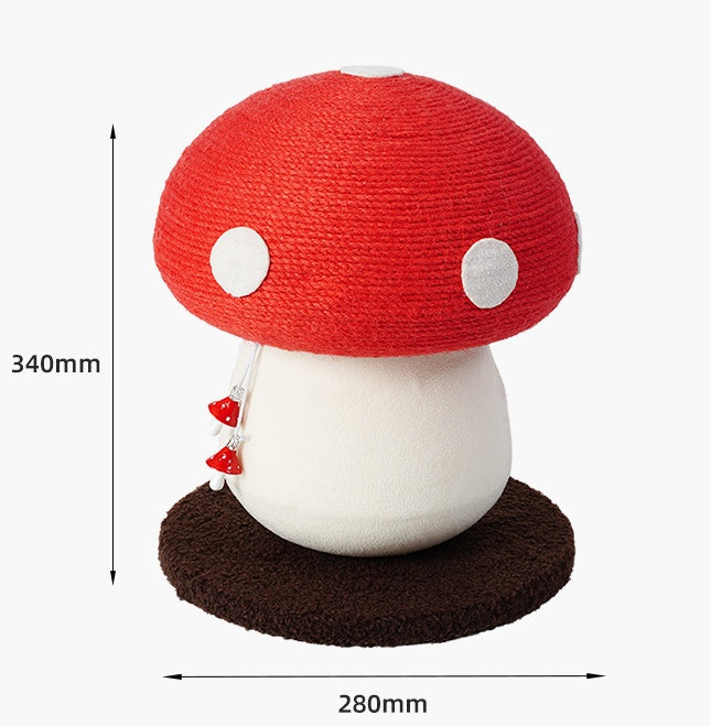 KFX-5214397 Self-Healing Cat Climbing Frame with Cotton Rope – Red Mushroom Design, 340*280cm