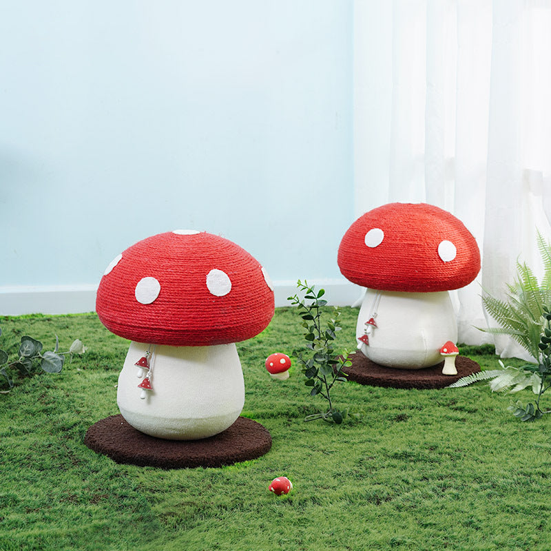 KFX-5214397 Self-Healing Cat Climbing Frame with Cotton Rope – Red Mushroom Design, 340*280cm