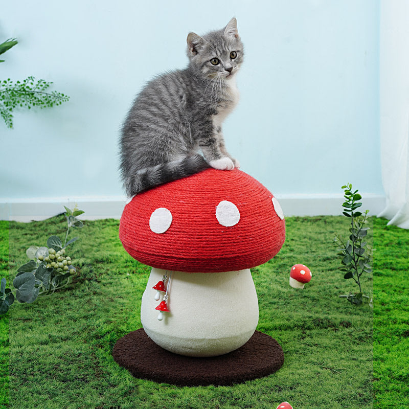 KFX-5214397 Self-Healing Cat Climbing Frame with Cotton Rope – Red Mushroom Design, 340*280cm