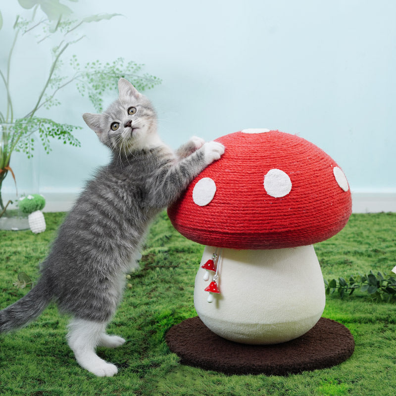 KFX-5214397 Self-Healing Cat Climbing Frame with Cotton Rope – Red Mushroom Design, 340*280cm
