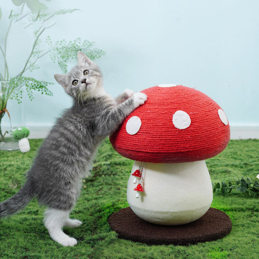 KFX-5214397 Self-Healing Cat Climbing Frame with Cotton Rope – Red Mushroom Design, 340*280cm