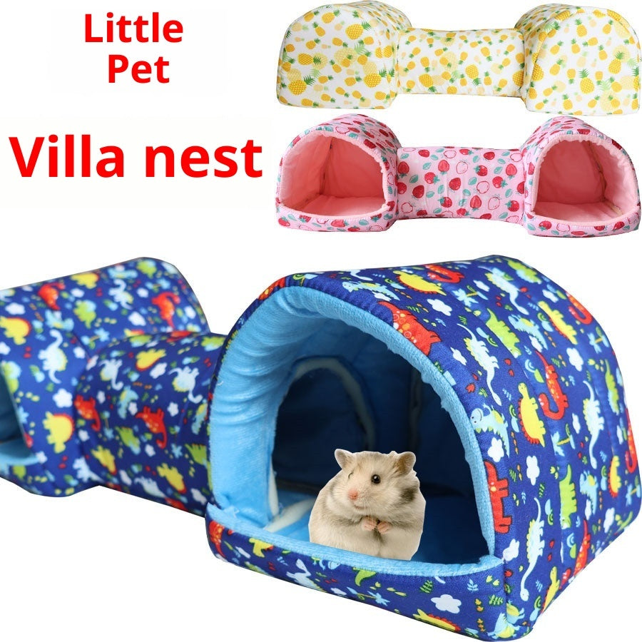 KFX-5214781 Cozy Polyester Nest for Small Pets - Warmth Retention Villa for Hamsters, Squirrels, Guinea Pigs & More