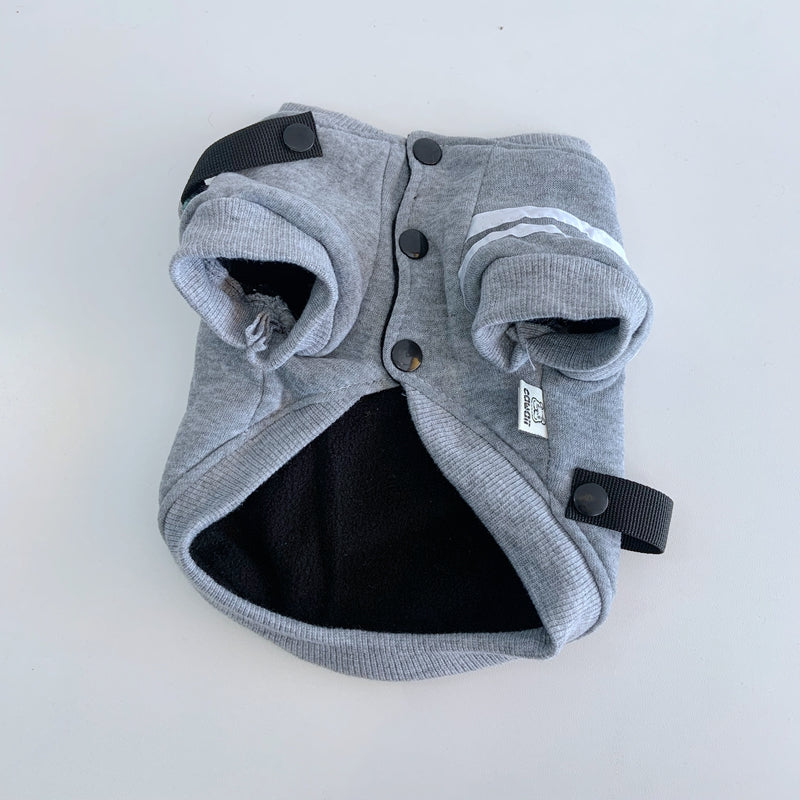 KFX-5216189 Cozy Cotton Dog Hoodie Coat for Autumn and Winter, Sleeved Design, Available in Multiple Sizes