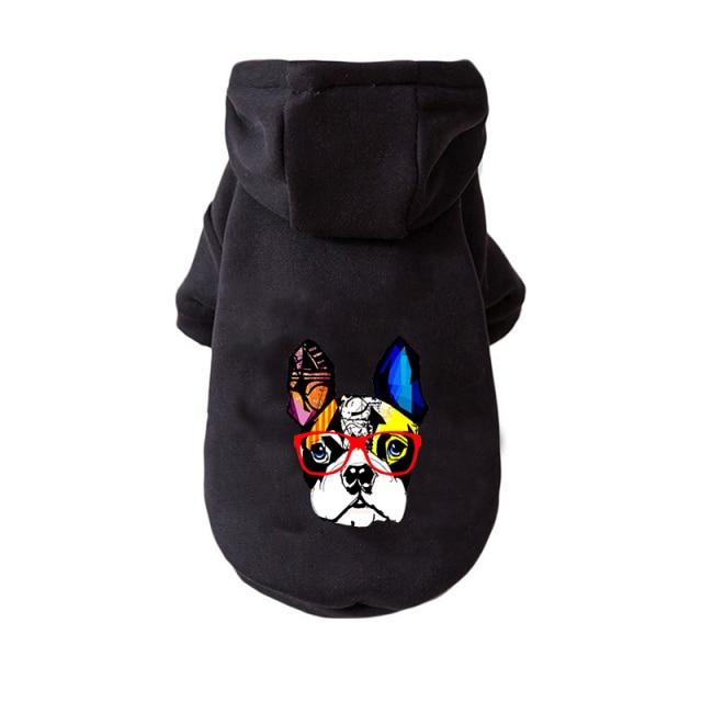 KFX-5219261 Cozy Cotton Hoodie for Dogs - Warm and Loose Fit in Black, Grey, Red, Sizes S-XXL