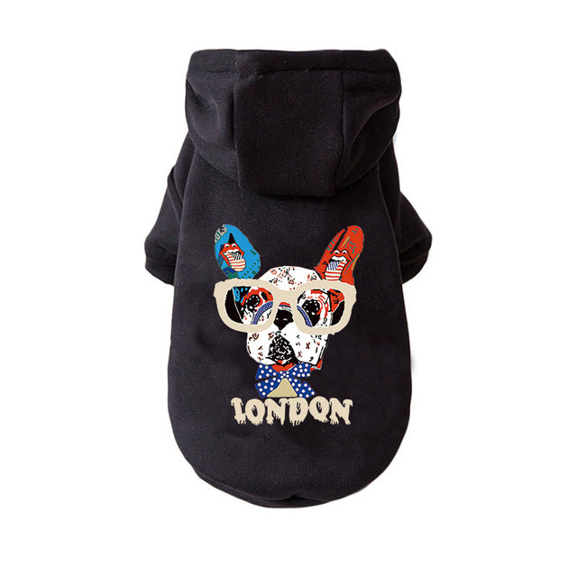 KFX-5219261 Cozy Cotton Hoodie for Dogs - Warm and Loose Fit in Black, Grey, Red, Sizes S-XXL