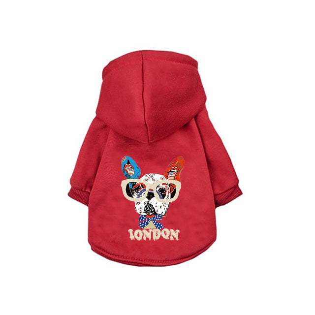 KFX-5219261 Cozy Cotton Hoodie for Dogs - Warm and Loose Fit in Black, Grey, Red, Sizes S-XXL