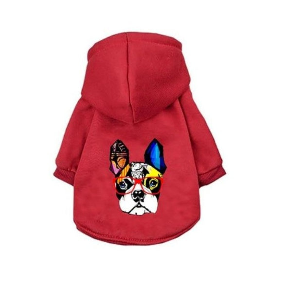 KFX-5219261 Cozy Cotton Hoodie for Dogs - Warm and Loose Fit in Black, Grey, Red, Sizes S-XXL