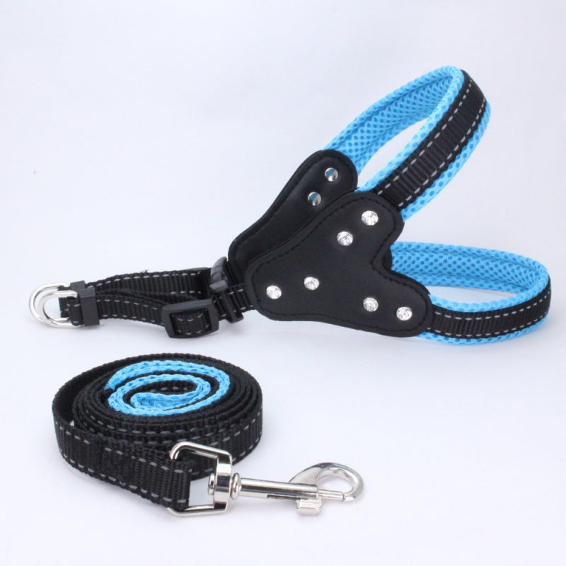 KFX-5220157 Triangle Chest Strap for Dogs and Cats - Adjustable Nylon Harness with Leash Options
